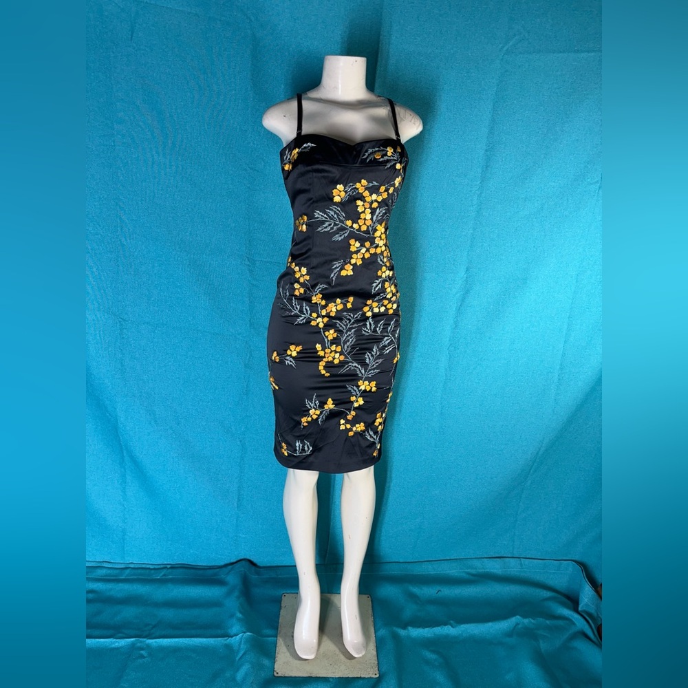 Floral Black and Yellow Dress by Mandalay